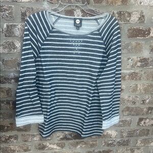 Striped Navy and Grey Top